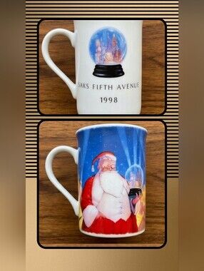 Saks Fifth Avenue "Santa Calls"  Vintage Christmas  Mug By William Joyce